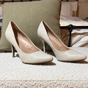 The Limited Cream Textured Heels